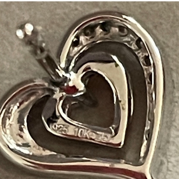 ❤️NIB❤️ KAY JEWELERS 10K ROSE GOLD /925 SILVER DOUBLE HEART DIAMOND EARRINGS - Picture 2 of 6